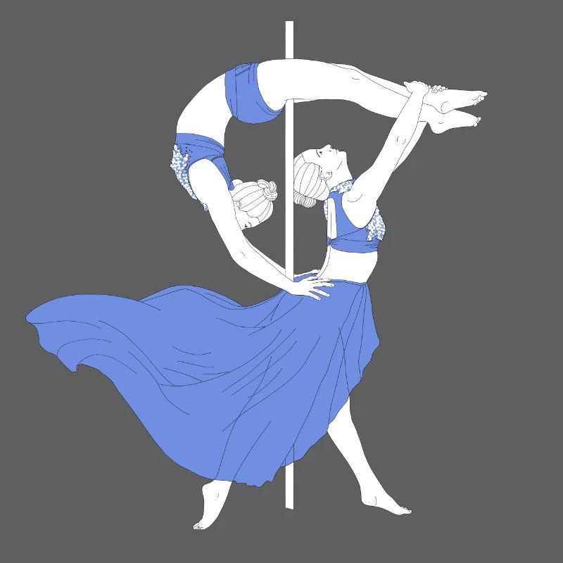 Pole Dance Blue Impression