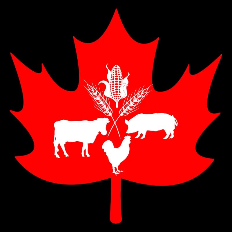 Kanada Ahornblatt Bauernhoftiere Logo