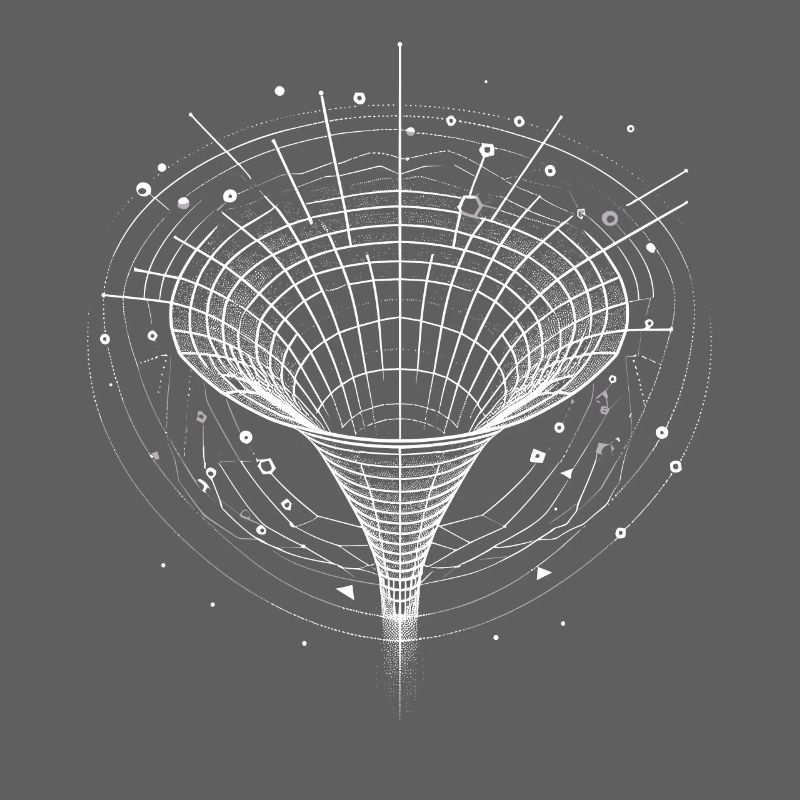 Entonnoir de trou noir dans l’espace