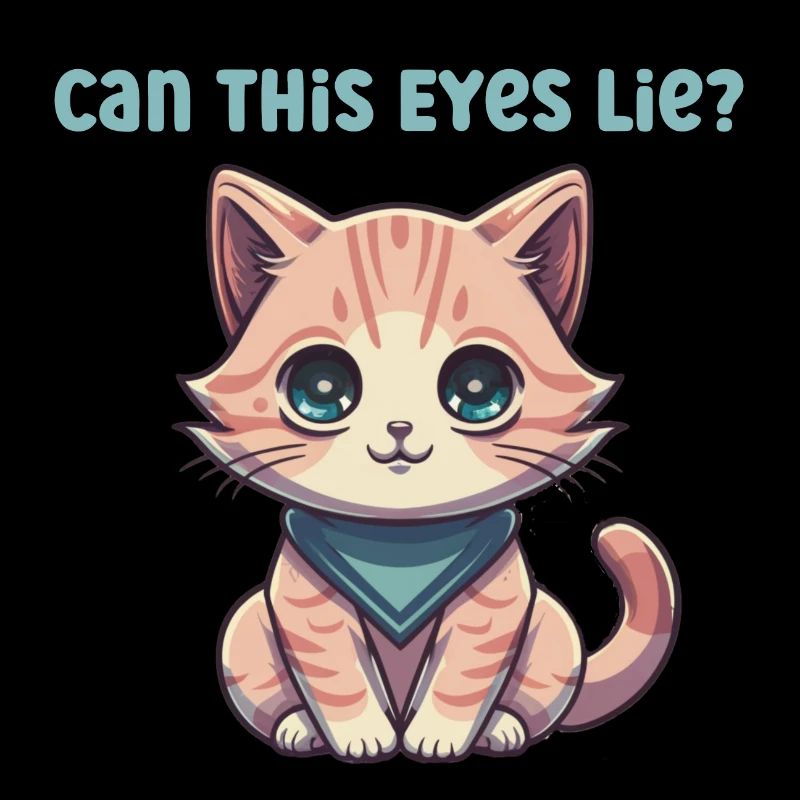 Chat mignon avec de grands yeux et un bandana