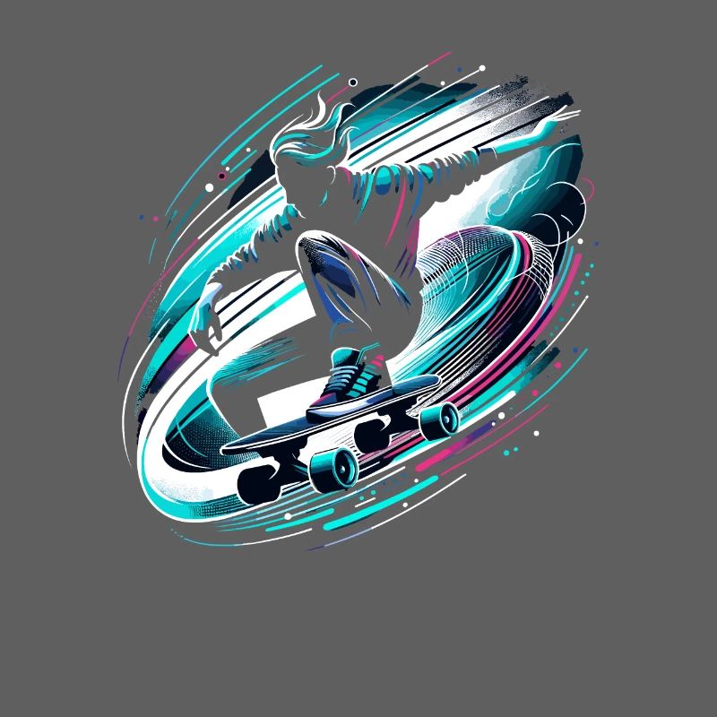 Longboarder auf Skateboard oder Longboard