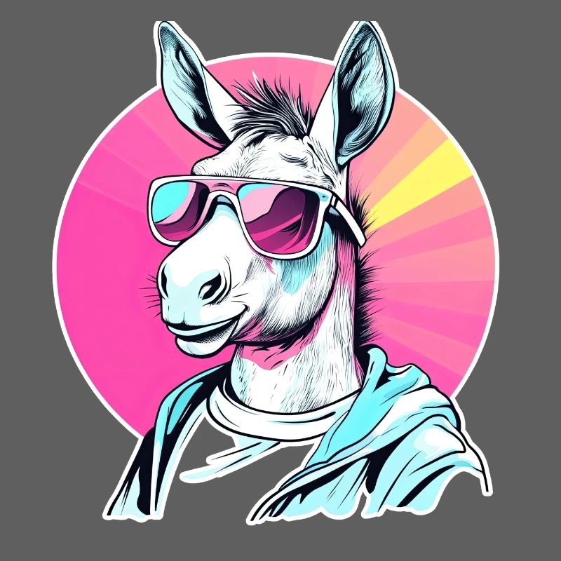 Sweat à capuche Pull Town Art avec lunettes de soleil