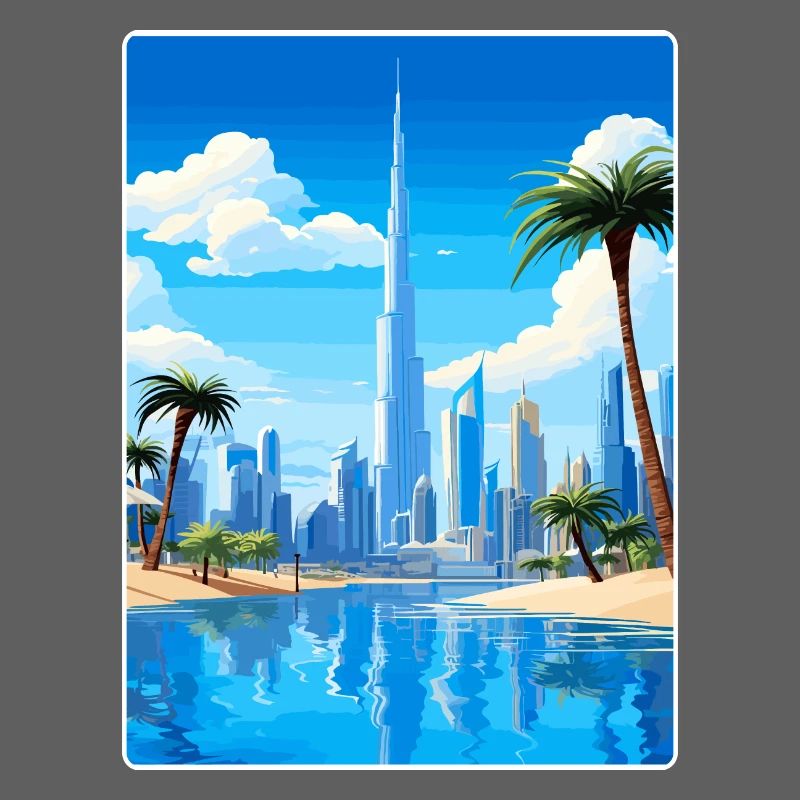 Dubaï Émirats arabes unis Affiche de voyage souvenir