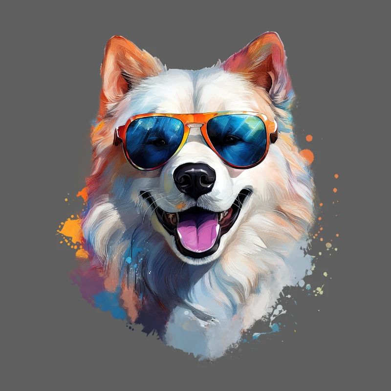 Samojede mit Sonnenbrille
