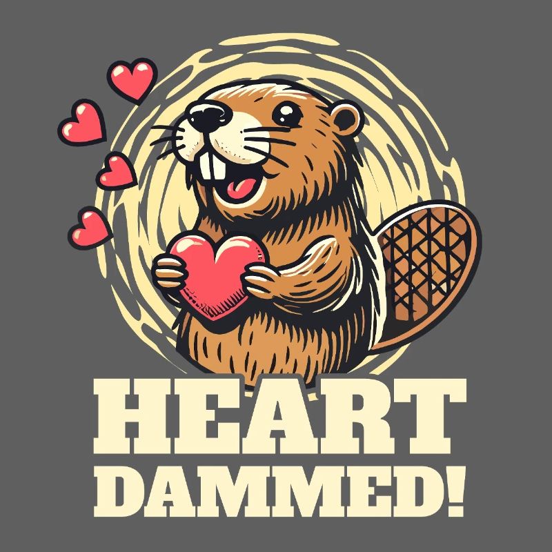 Coeur damné - Mignon design de castor pour la Saint-Valentin