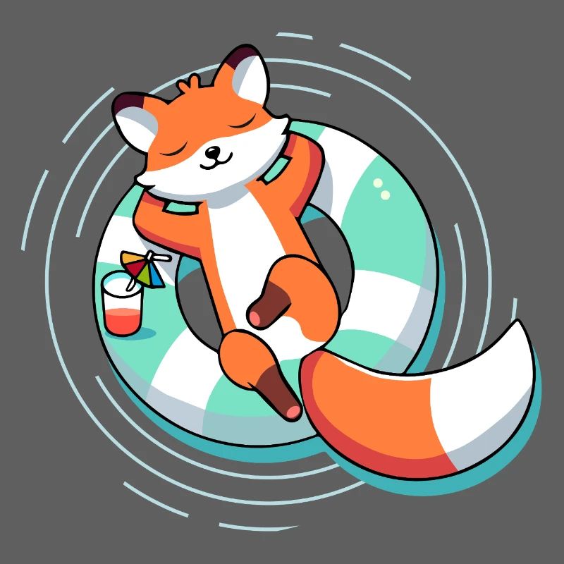 Relaxed fox in the pool – summer & lightness