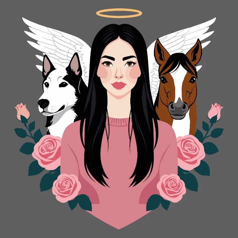 Maîtresse, chien et cheval