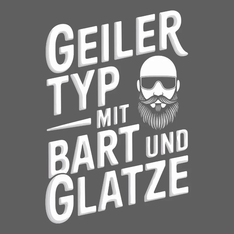Geiler Typ Mit Bart & Glatze Glatzkopf Bartträger