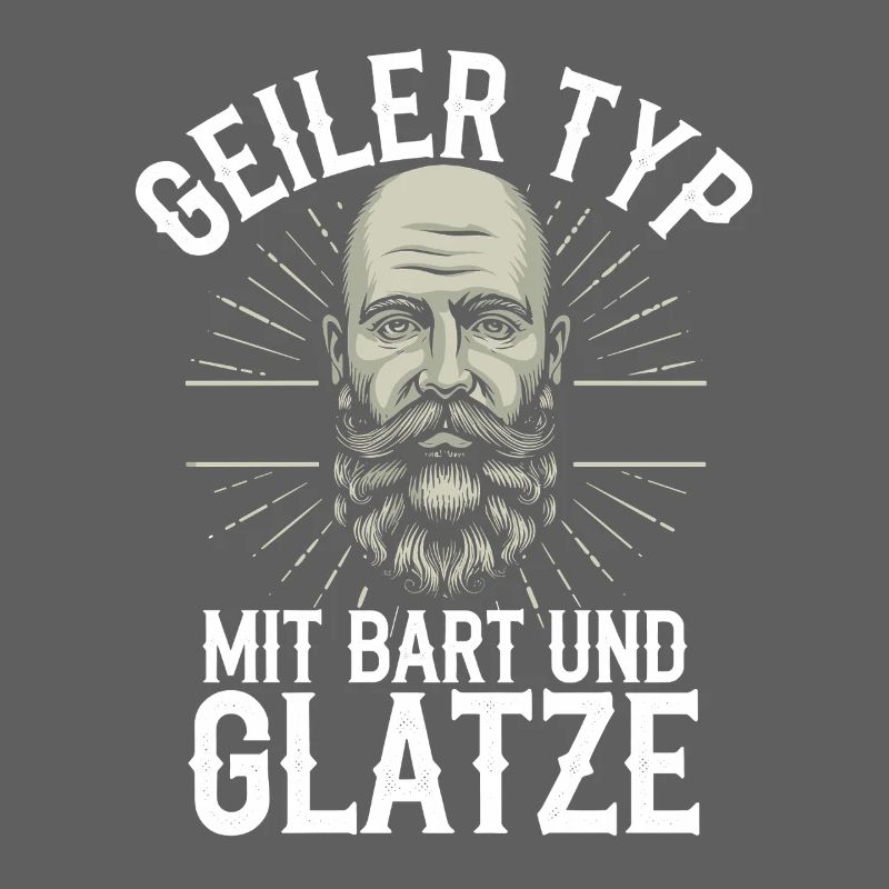 Geiler Typ Mit Bart & Glatze Glatzkopf Bartträger