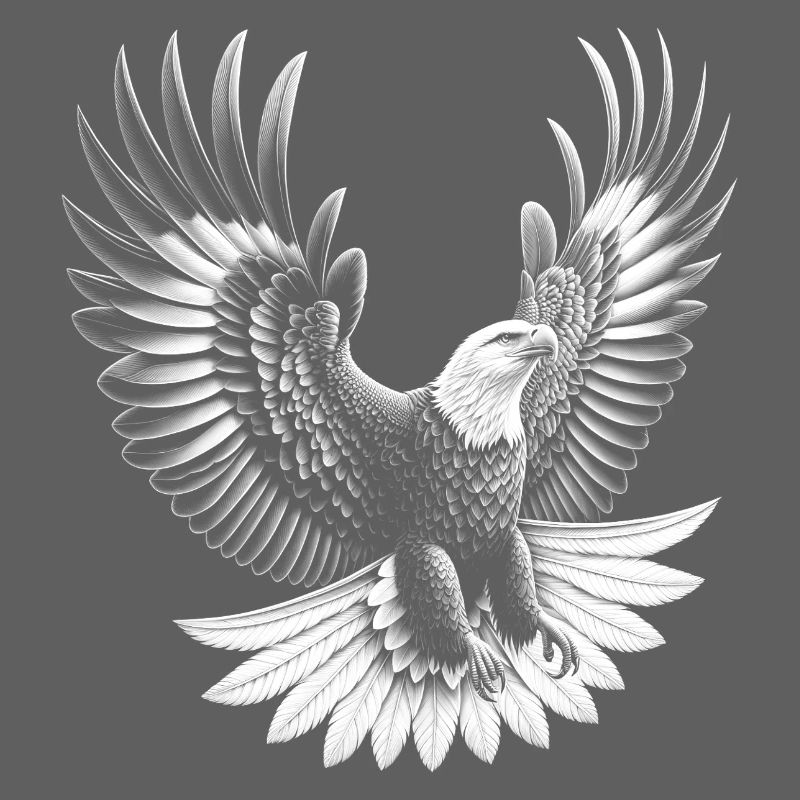Proud bald eagle in flight