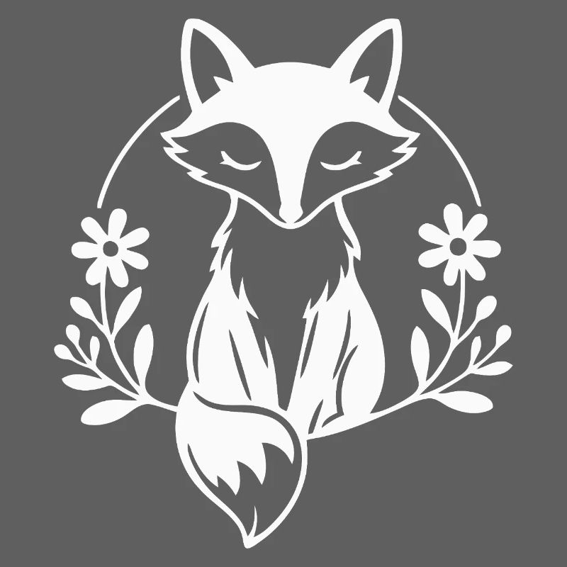 Whimsical Fox Floral Embrace