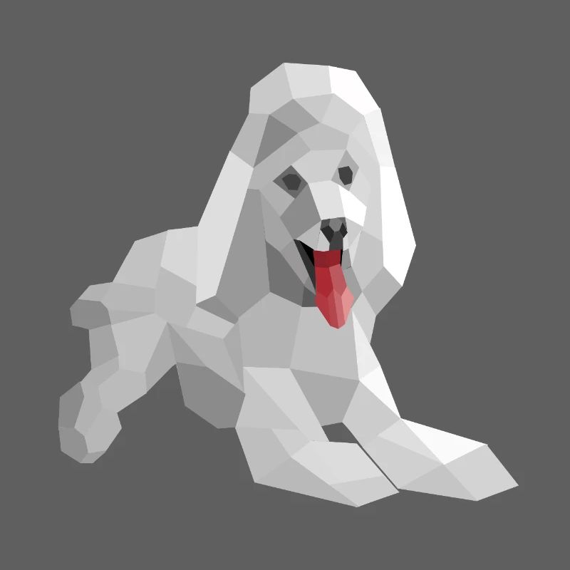 Eleganter Low-Poly-Pudel