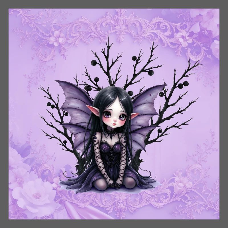 Vampir Fee Mädchen auf dunklem Baum