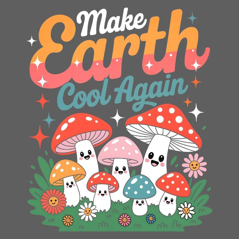 Make Earth Cool Again Champignon Kawaii Nature