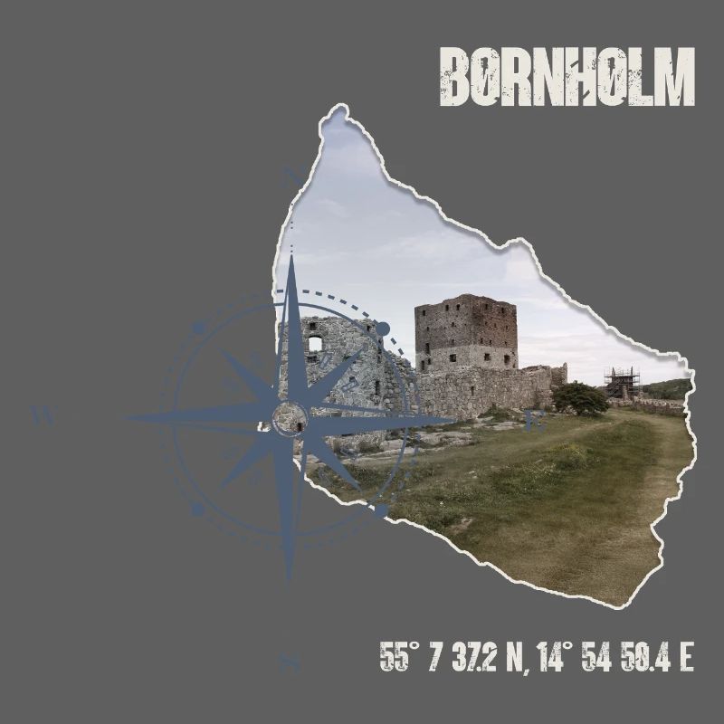 Bornholm Compass Hammershus Coordinates