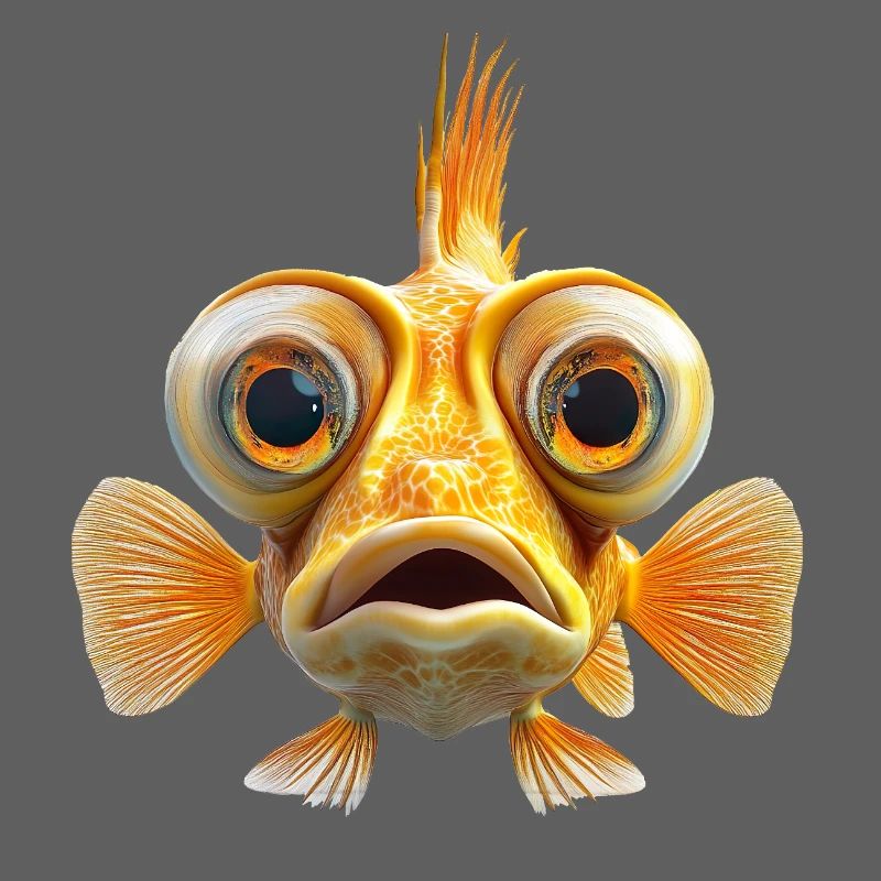 Fischgesicht mit großen Augen