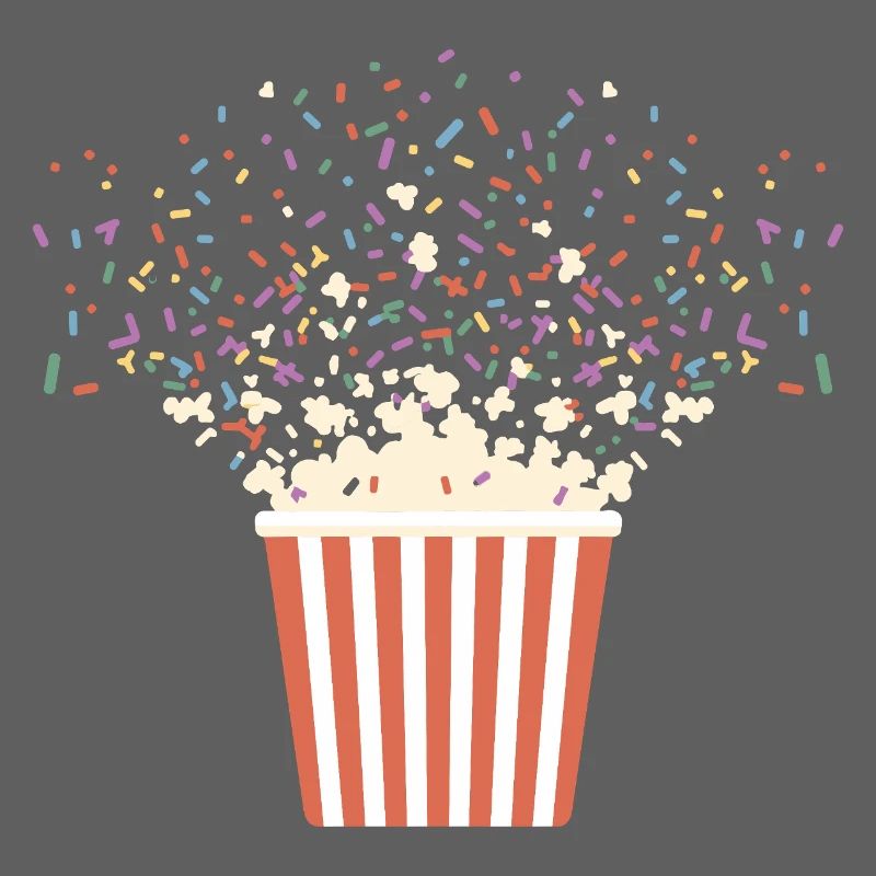 Explosion de pop-corn coloré avec des pépites pour