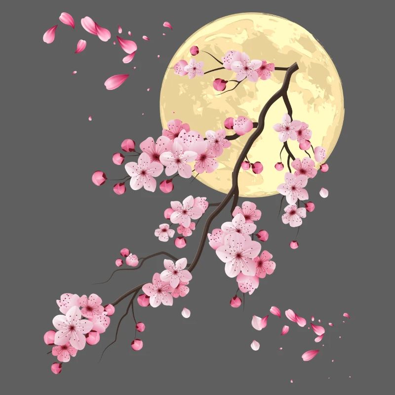 Vollmond mit Kirschblüte