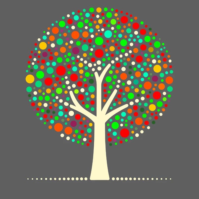 Arbre à points coloré