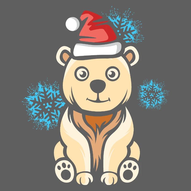 Christmas Polar Bear with Snowflakes