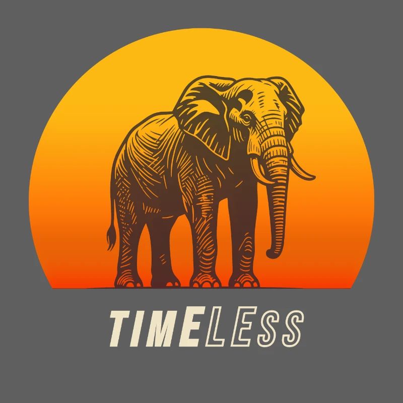 Éléphant intemporel – Force et tranquillité au coucher du soleil