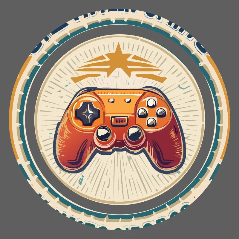 Retro Game Controller Badge
