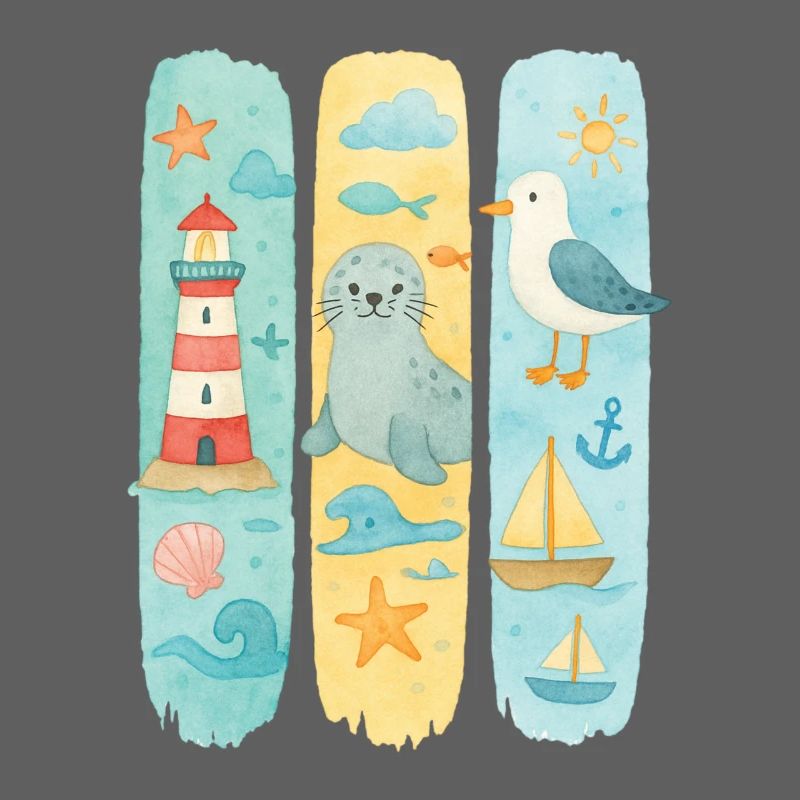 Maritim Leuchtturm Robbe Möwe Küste