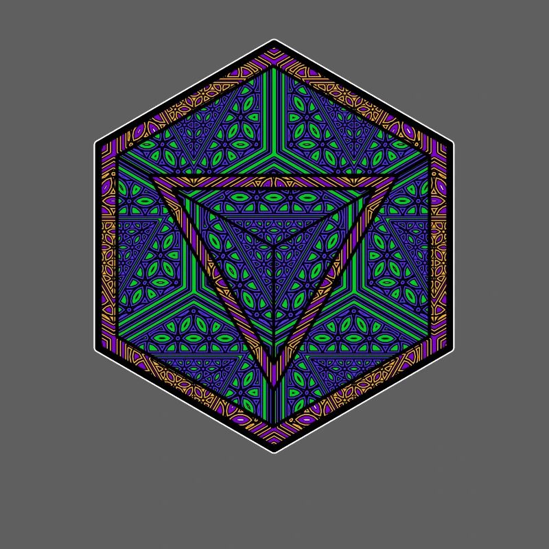 Mandala Kaléidoscope Motif Triangle Psychédélique