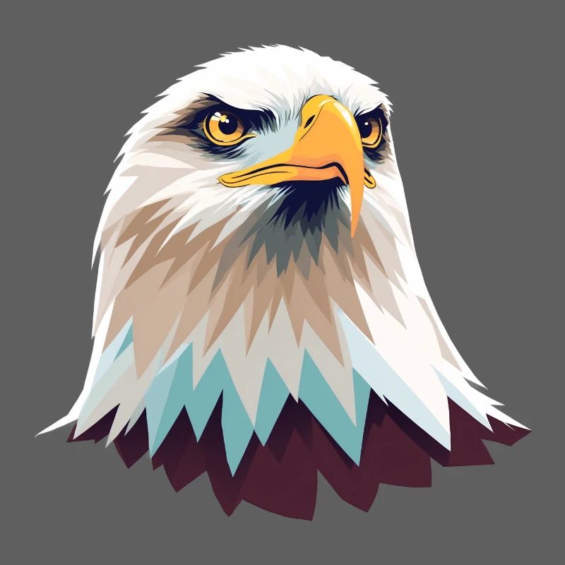 Geometric Eagle Head Illustration