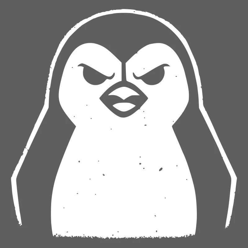 penguin stencil grunge minimalist-vector Linux