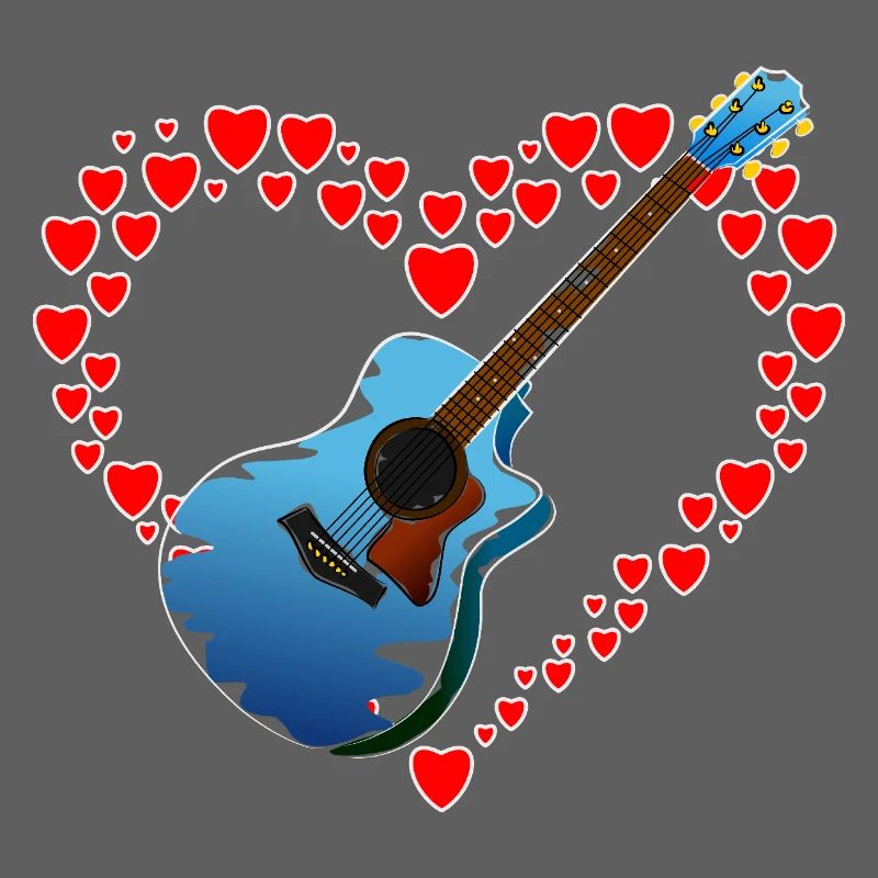 Heart with guitar