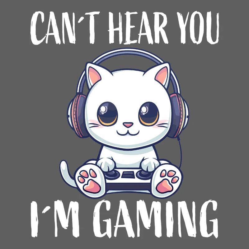 Gaming Katze mit Kopfhörern