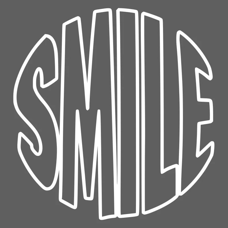 Clear smile lettering with contours