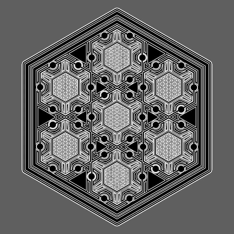 Psytrance Goa Techno Rave Geometry Hexagon Pattern