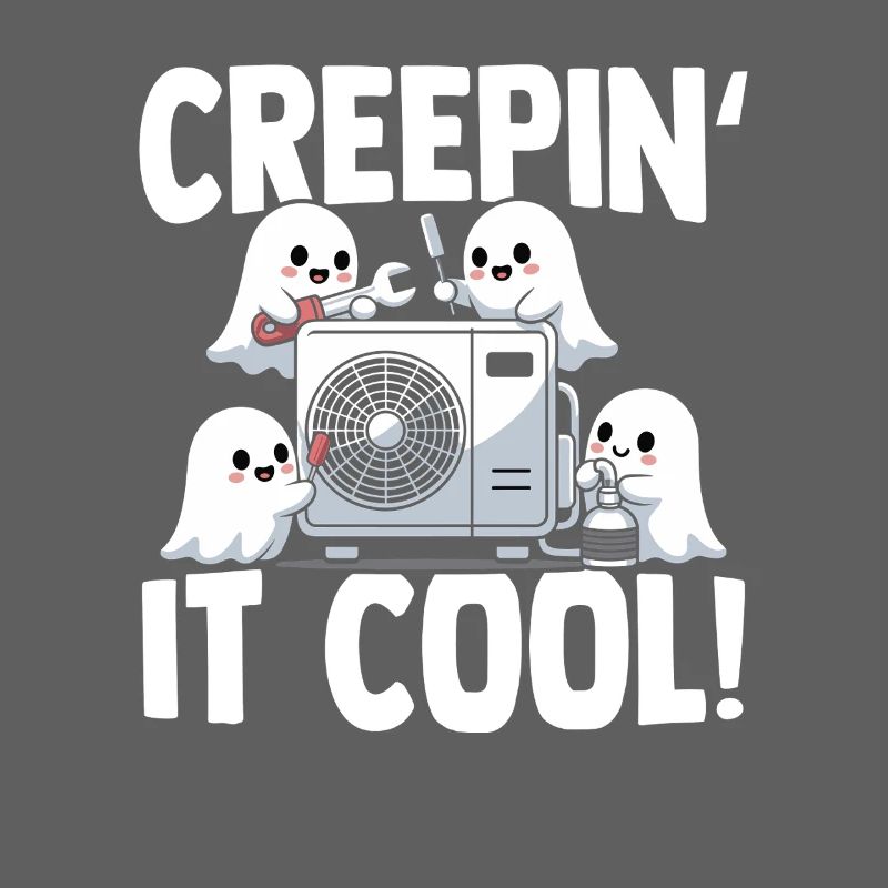 Gruseliger HVAC Geist Geschenk Klima Techniker