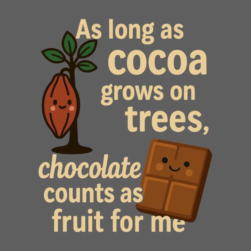 Chocolate is fruit – cocoa humor saying