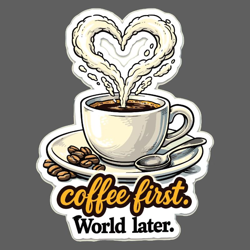 Coffee First Heart Design