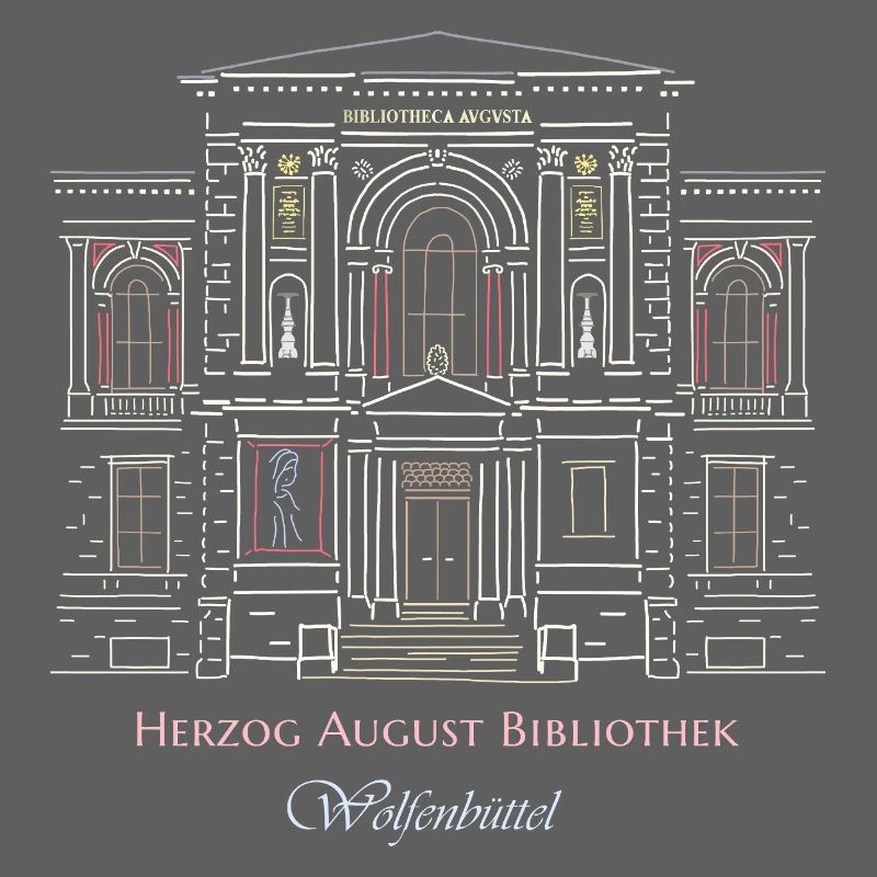 Wolfenbüttel, bibliothèque dessinée à la main