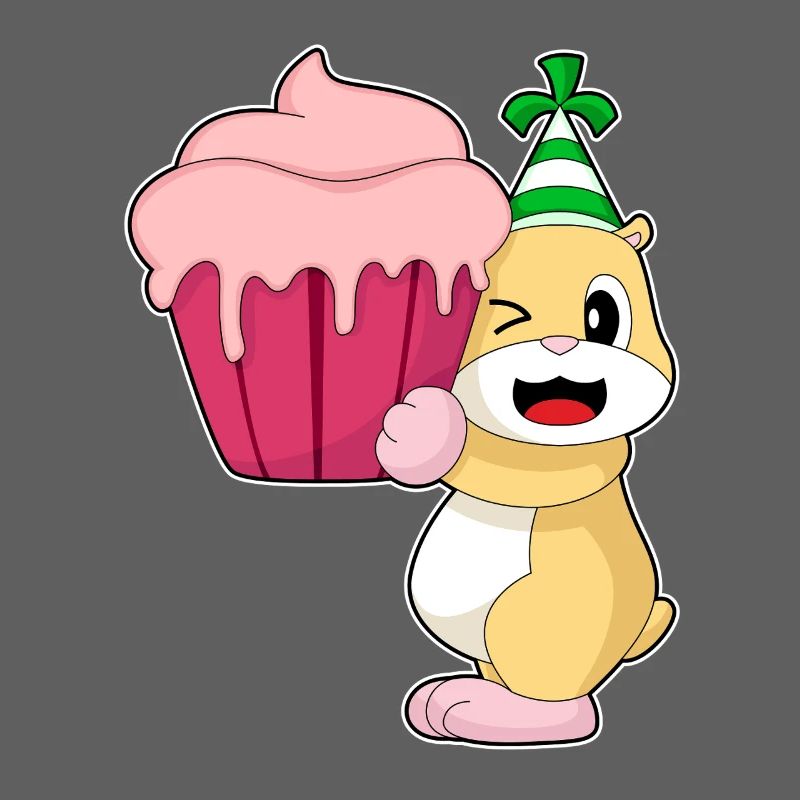 Cupcake d’anniversaire de hamster