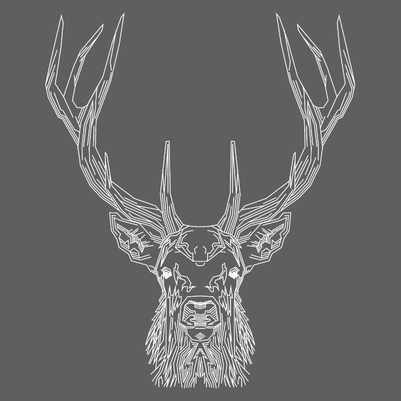 Tech Deer – Geometric Deer in White