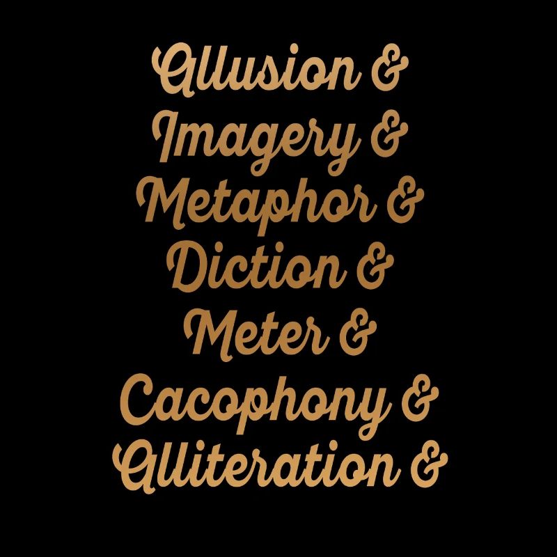 Gold Script Literary Devices Typography