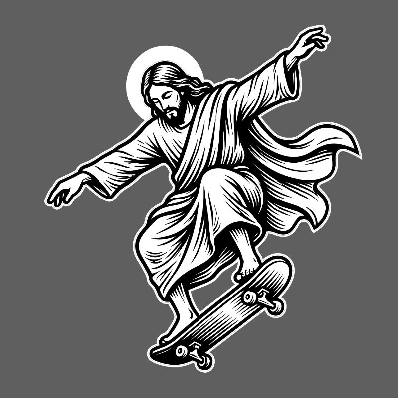  Jesus Skateboard - Funny Skate Meme 