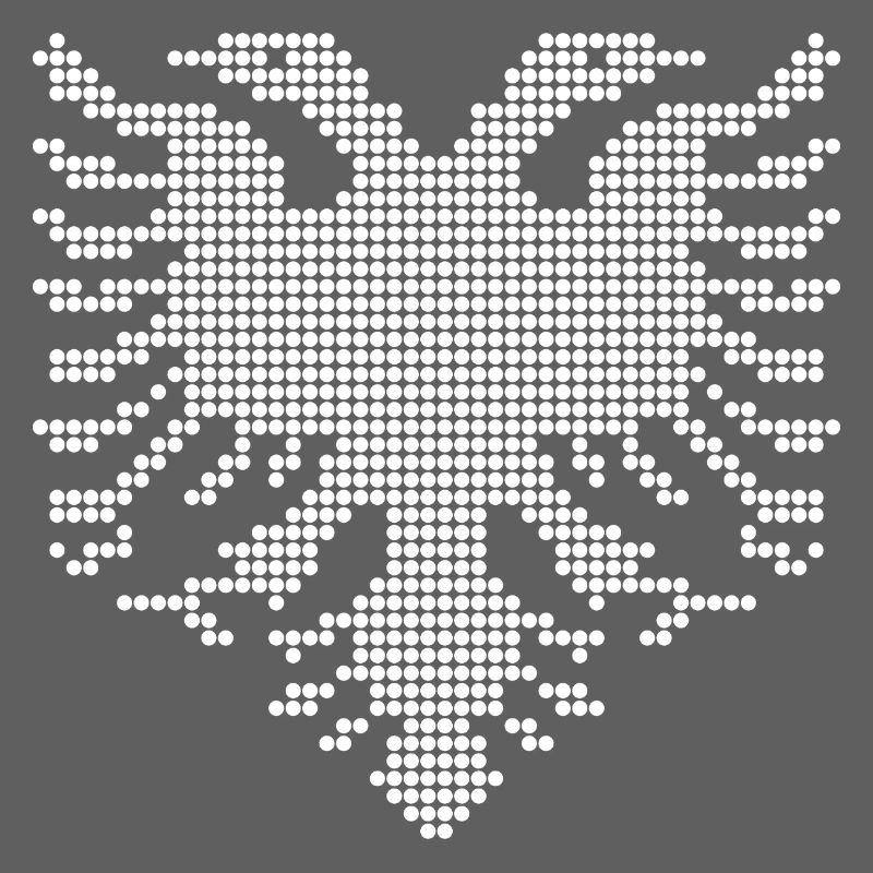 Albanian Double Headed Eagle Dotwork Emblem