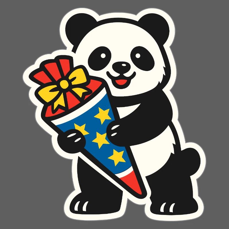 Panda Bär Ich bin 1. Klasse Einschulung Geschenk