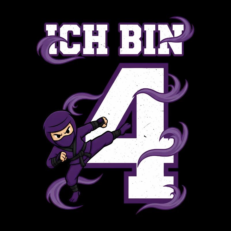 Ich bin 4 Ninja 4. Geburtstag Lila Karate