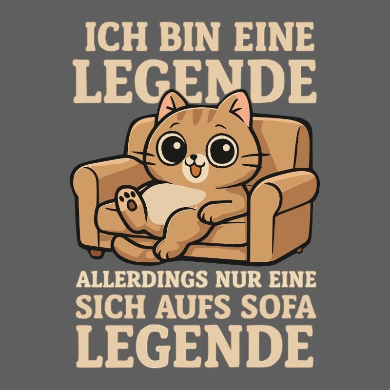 Katze Sofa Legende Lustiger Spruch