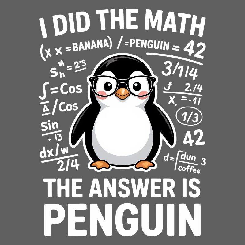 Mathe Sprüche Pinguin Lustiges Mathe Geschenk