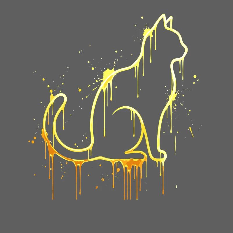 Look doré silhouette de chat – Élégant chat