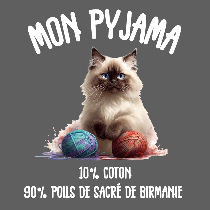 Pyjama Chat Sacré de Birmanie Drôle