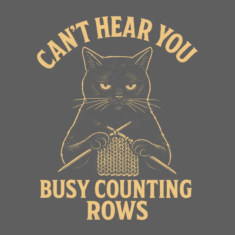 Counting Rows | Cat Knitting Humor